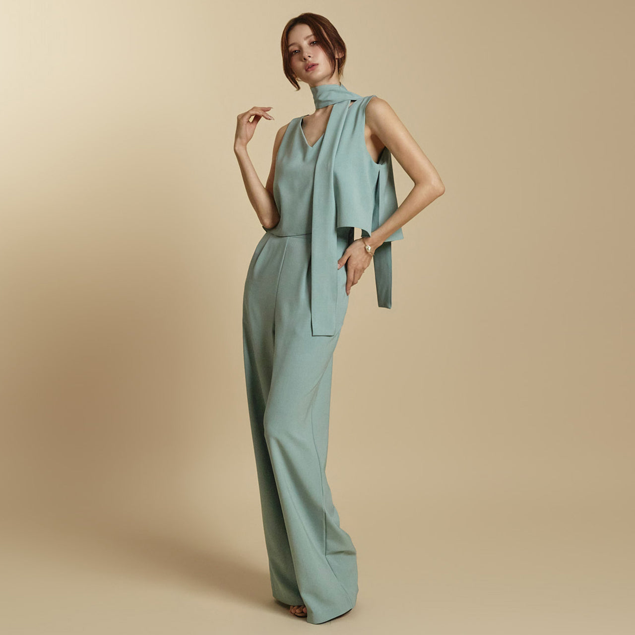 JS059 Jumpsuit with Scarf