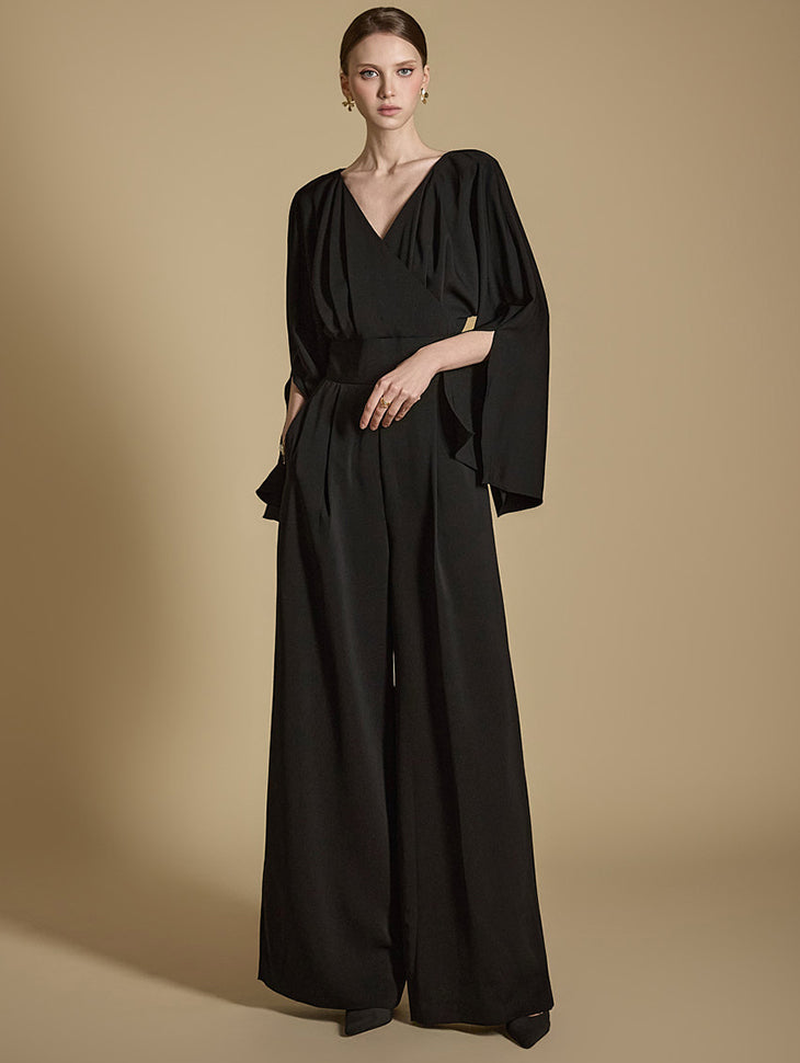 JS9019 Vネックジャンプスーツ