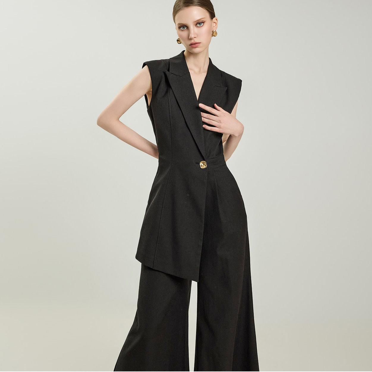 JS9023 ノースリーブジャンプスーツ