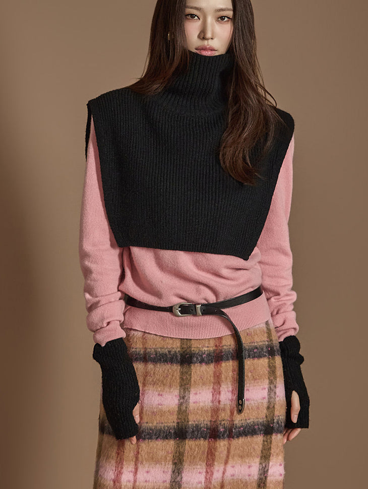 E2889 タートルネックニットベスト