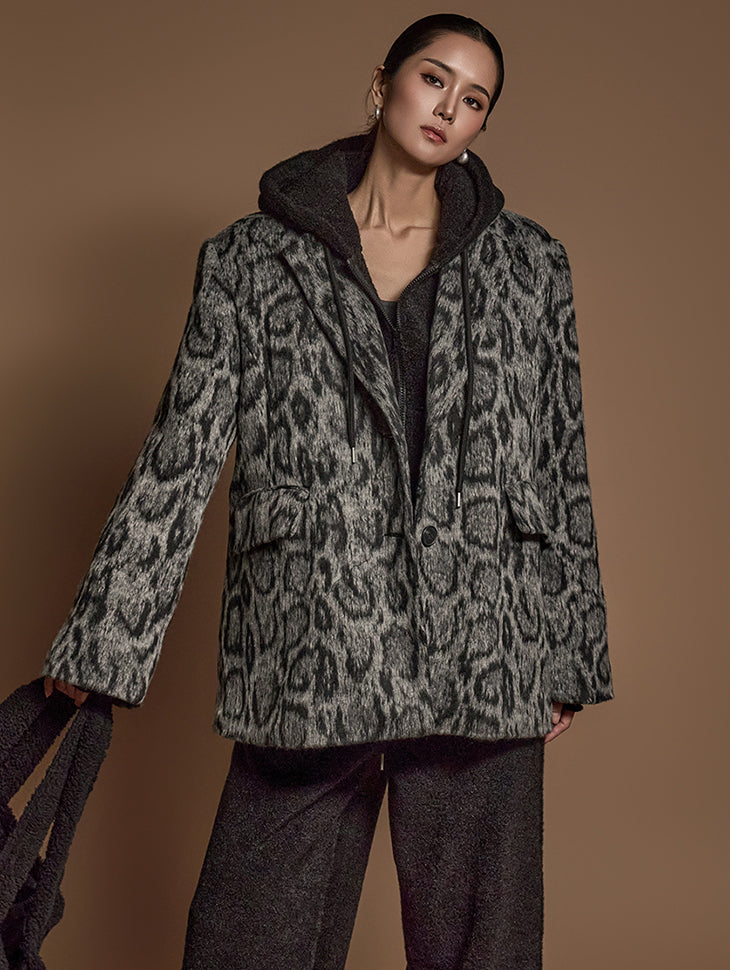 J2096 豹纹皮草夹克