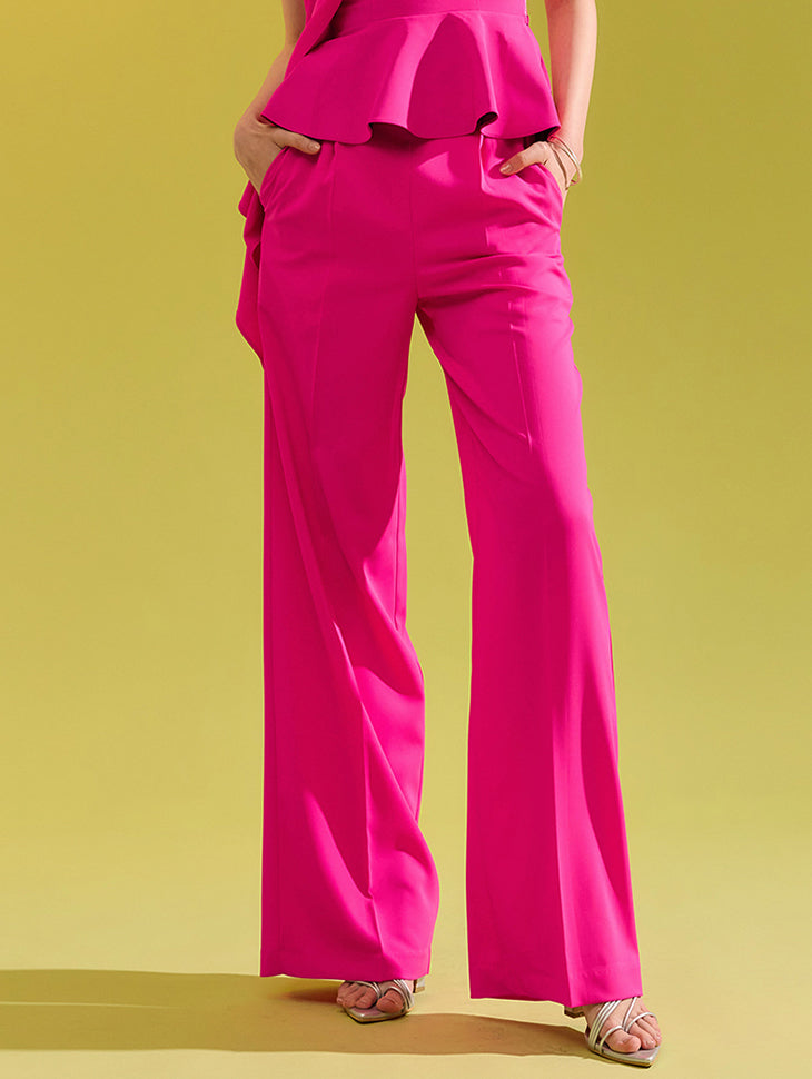 P9139 ハイウエストピンタックワイドマキシスラックス