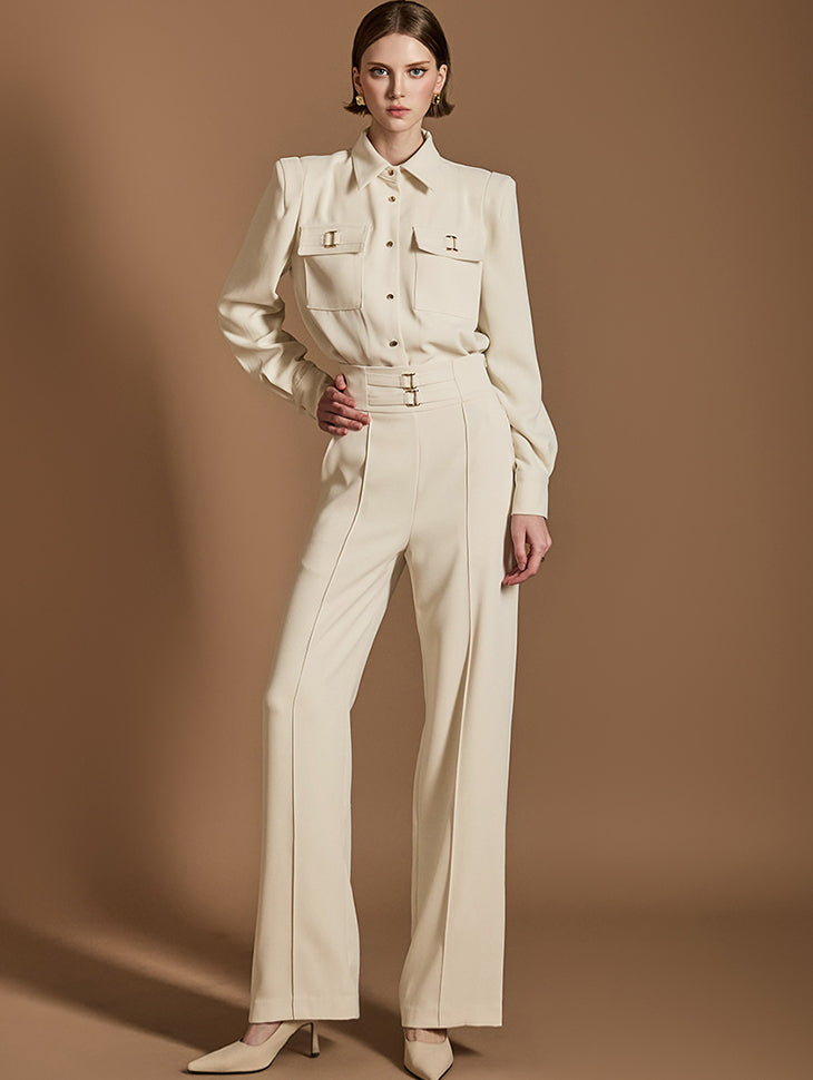 TP1995 衬衫休闲裤套装