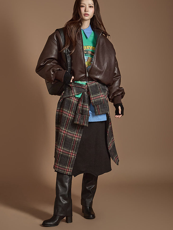 SK2857 裏起毛レイヤードスカート