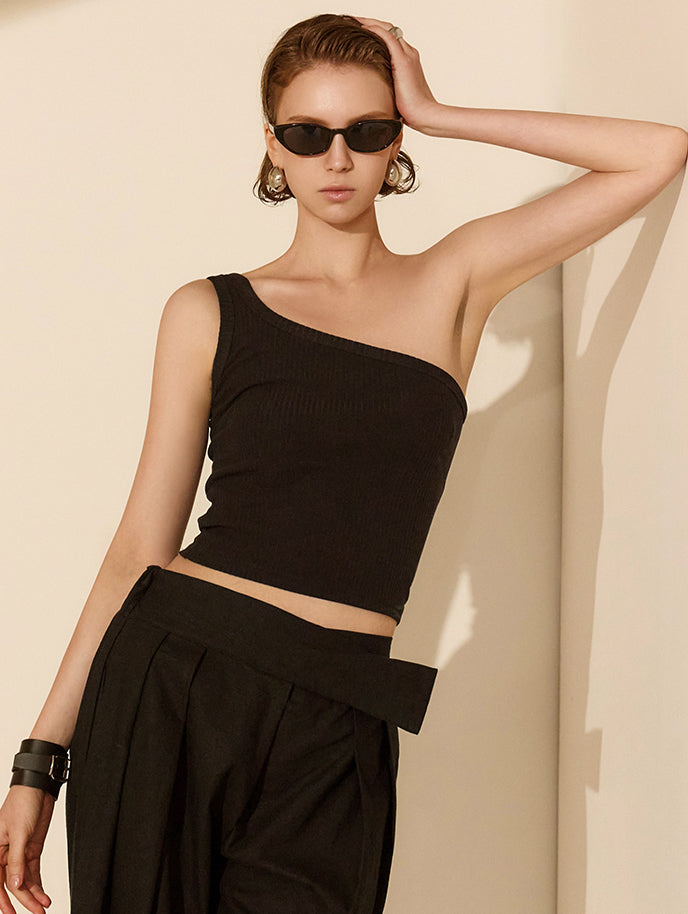 E3062 One Shoulder Sleeveless