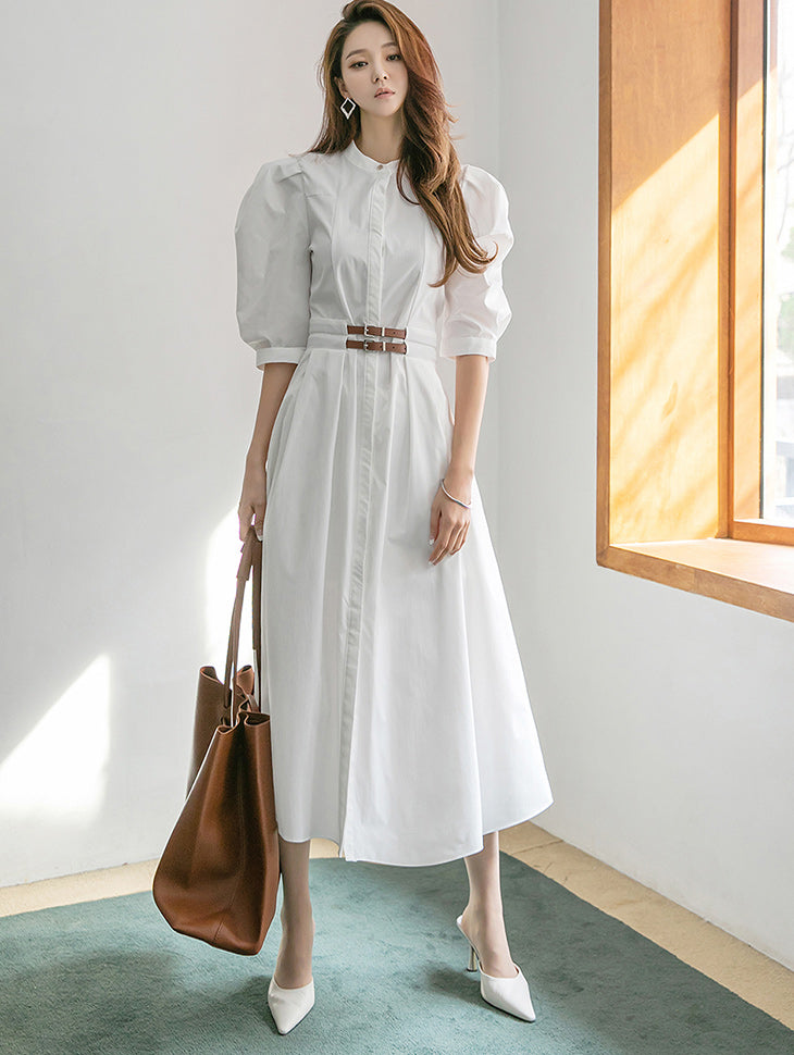D4188 Belted Shirt Dress