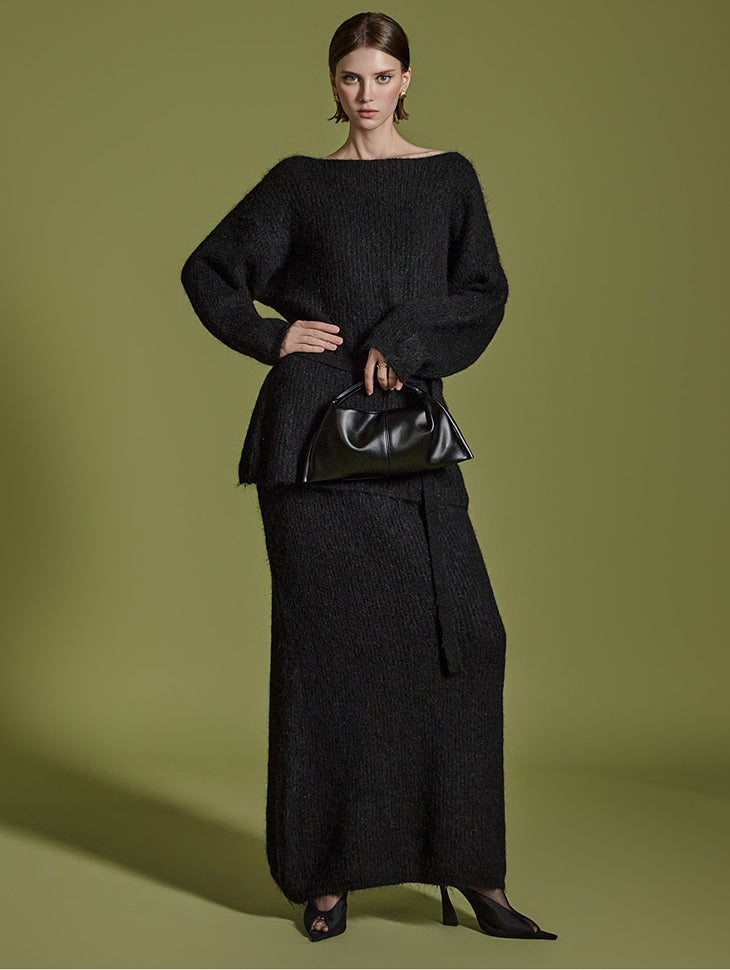 D5104 ニットツーピース ストラップ付き