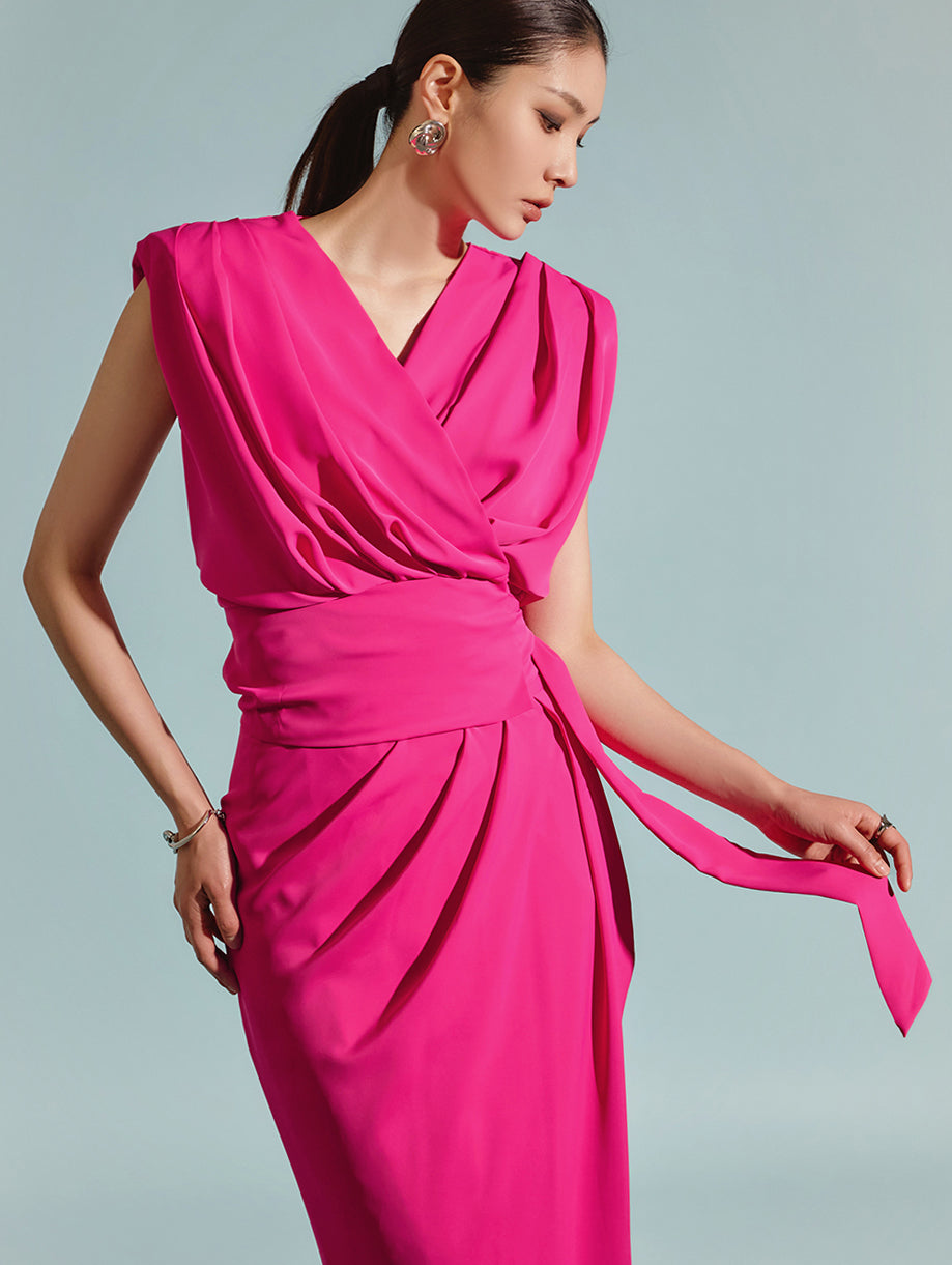 B2850 ドレープラップブラウス