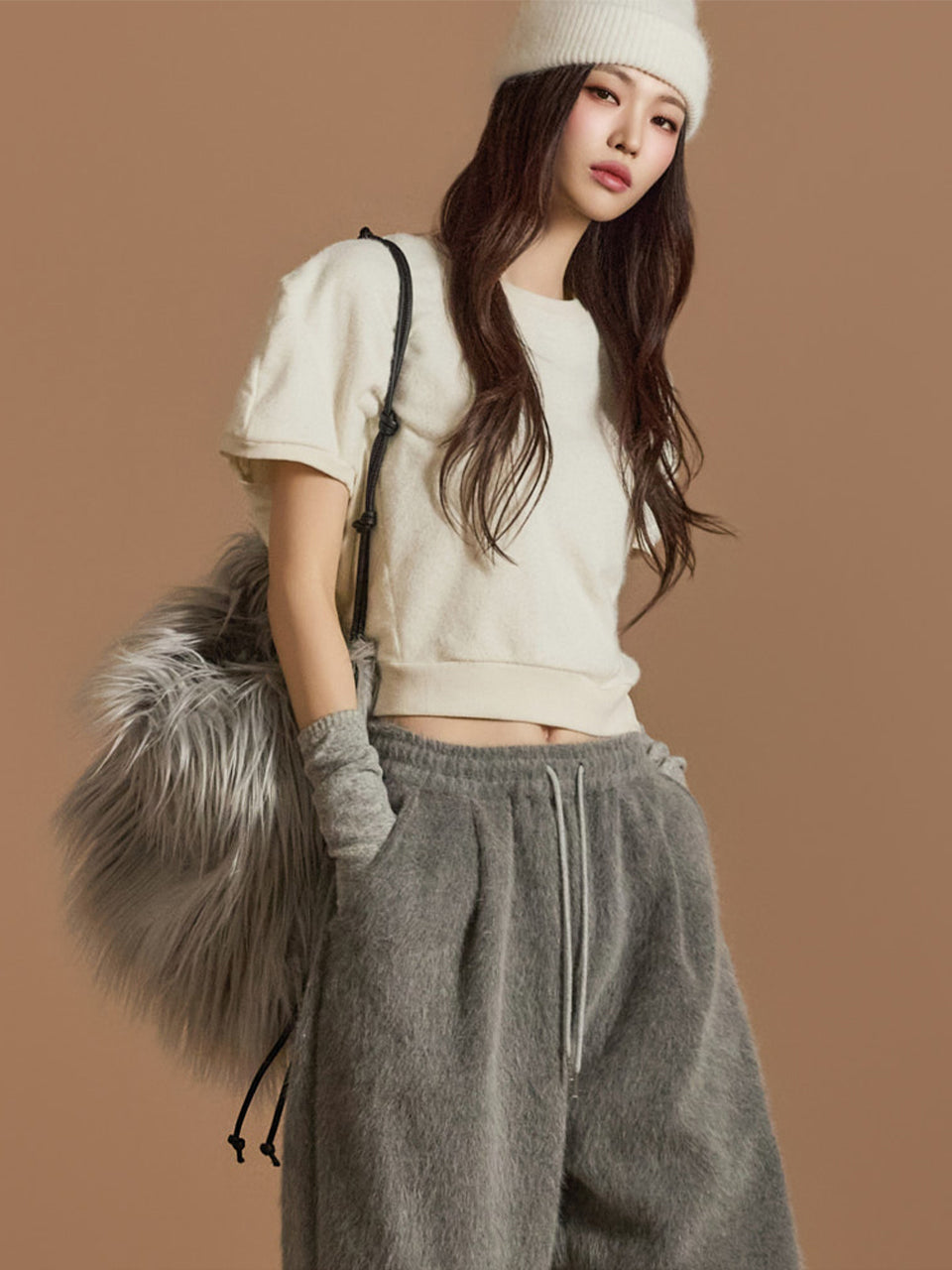 E3626 羊毛衬里开衩运动衫