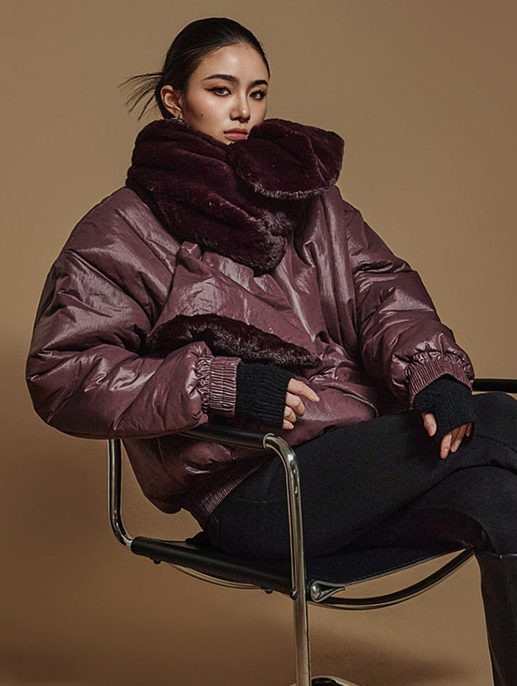 J2515 毛皮围巾飞行员夹克