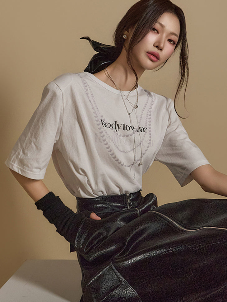 E3680 印花垫肩上衣