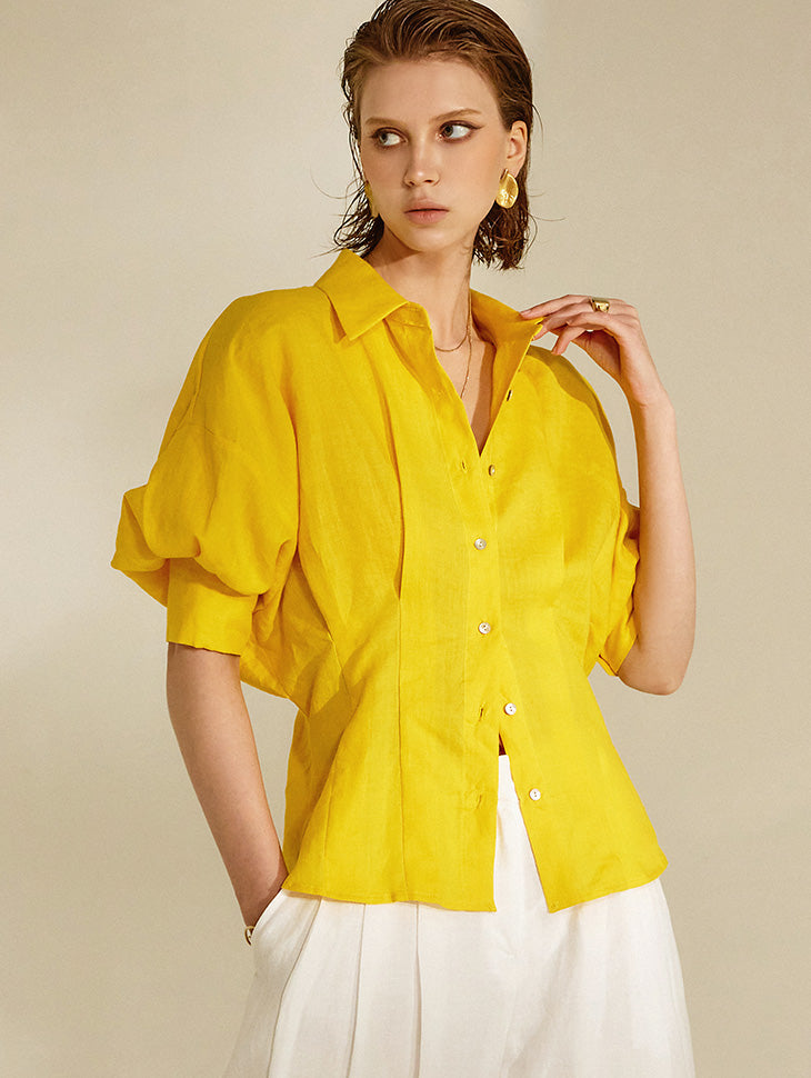 S384 Linen Collar Shirt