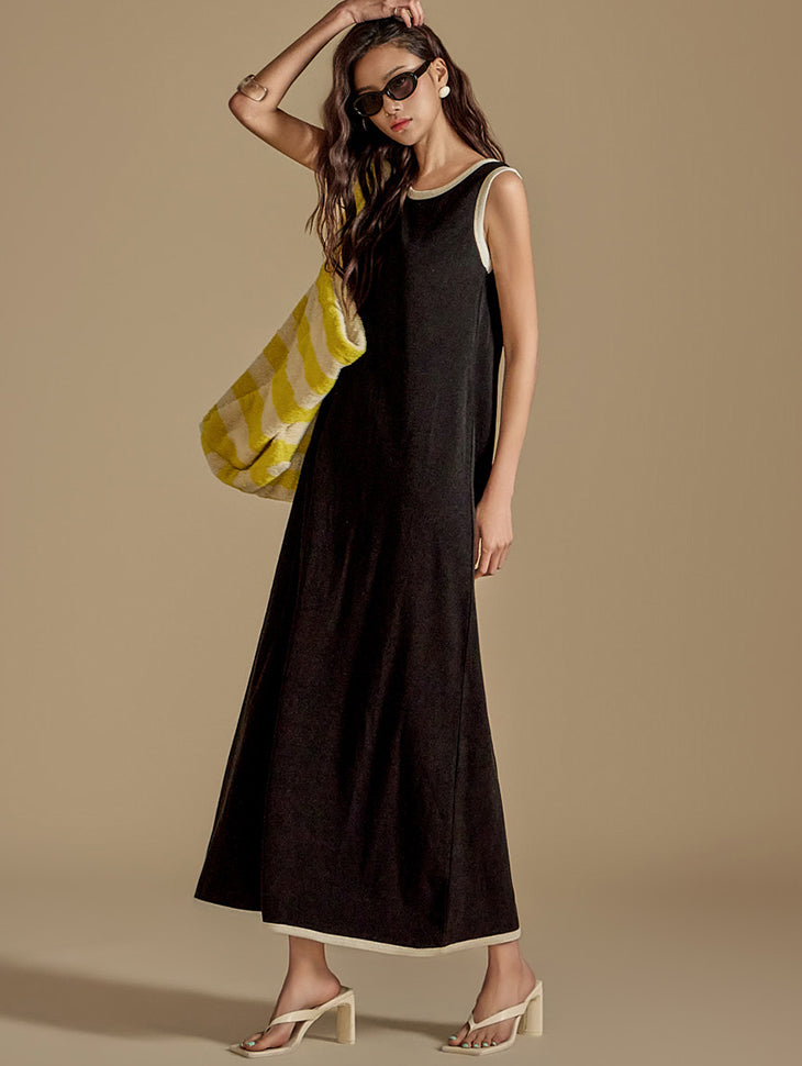 D5063 撞色毛圈布连衣裙