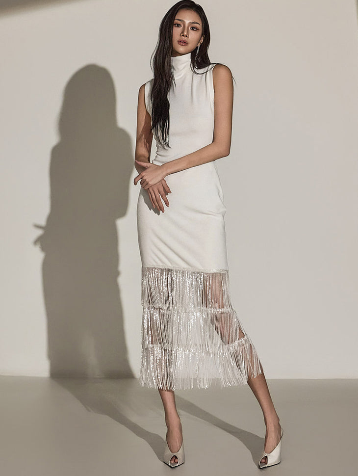 D9461 Spangle Sheer Knit Dress