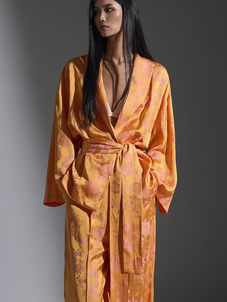 D9490 サテンラウンジウェア ツーピース