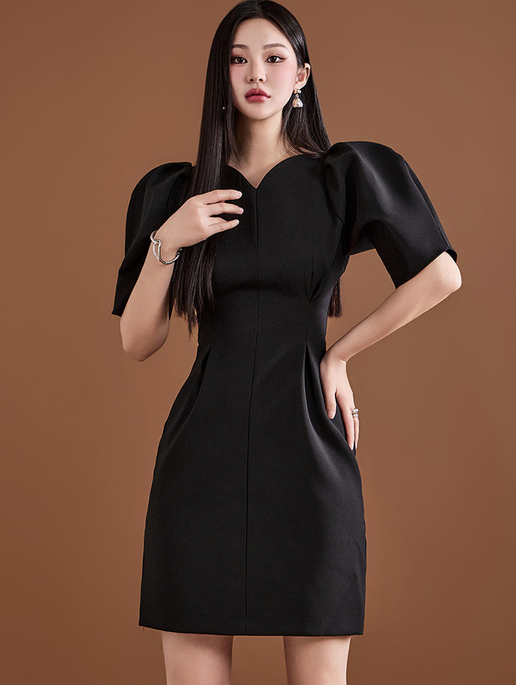 D4863 Heart Neck Mini Dress