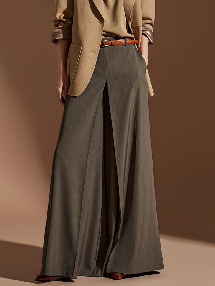 P3068 ピンタックワイドロングスラックス