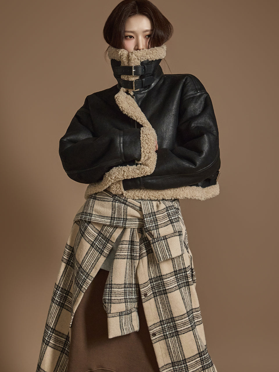 J2485 高领羊毛夹克