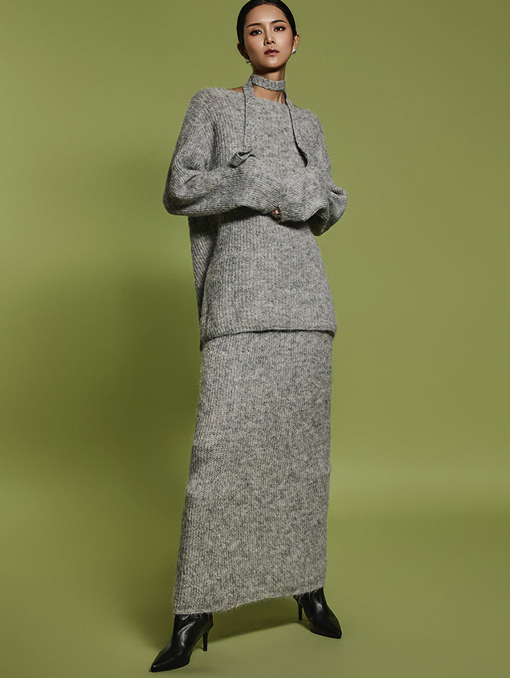 D5130 ニットツーピース ストラップ付き