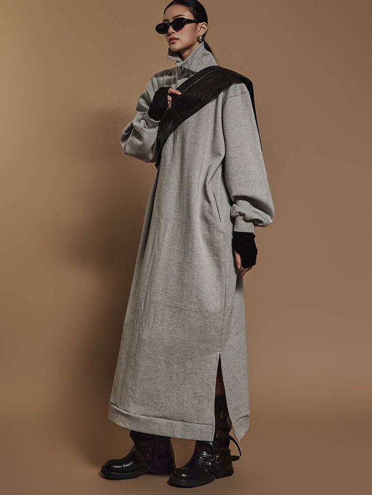 D5111 高领羊毛衬里连衣裙