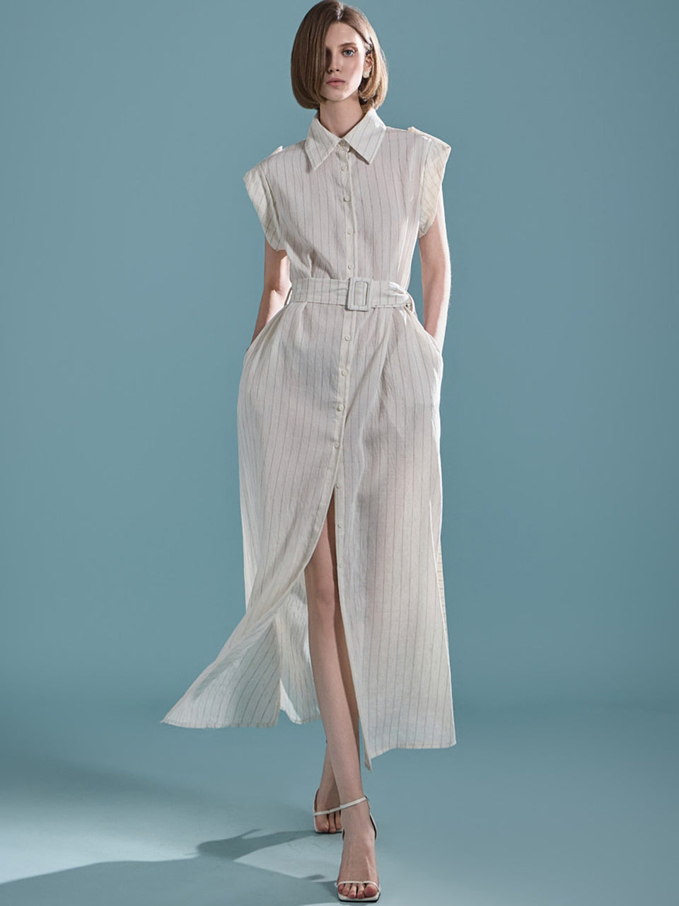 Long-Sleeve Shirt With Waist Belt