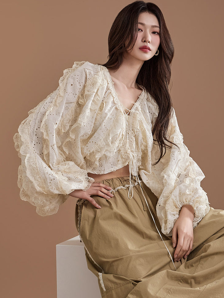 B2941 Lace Corset Blouse