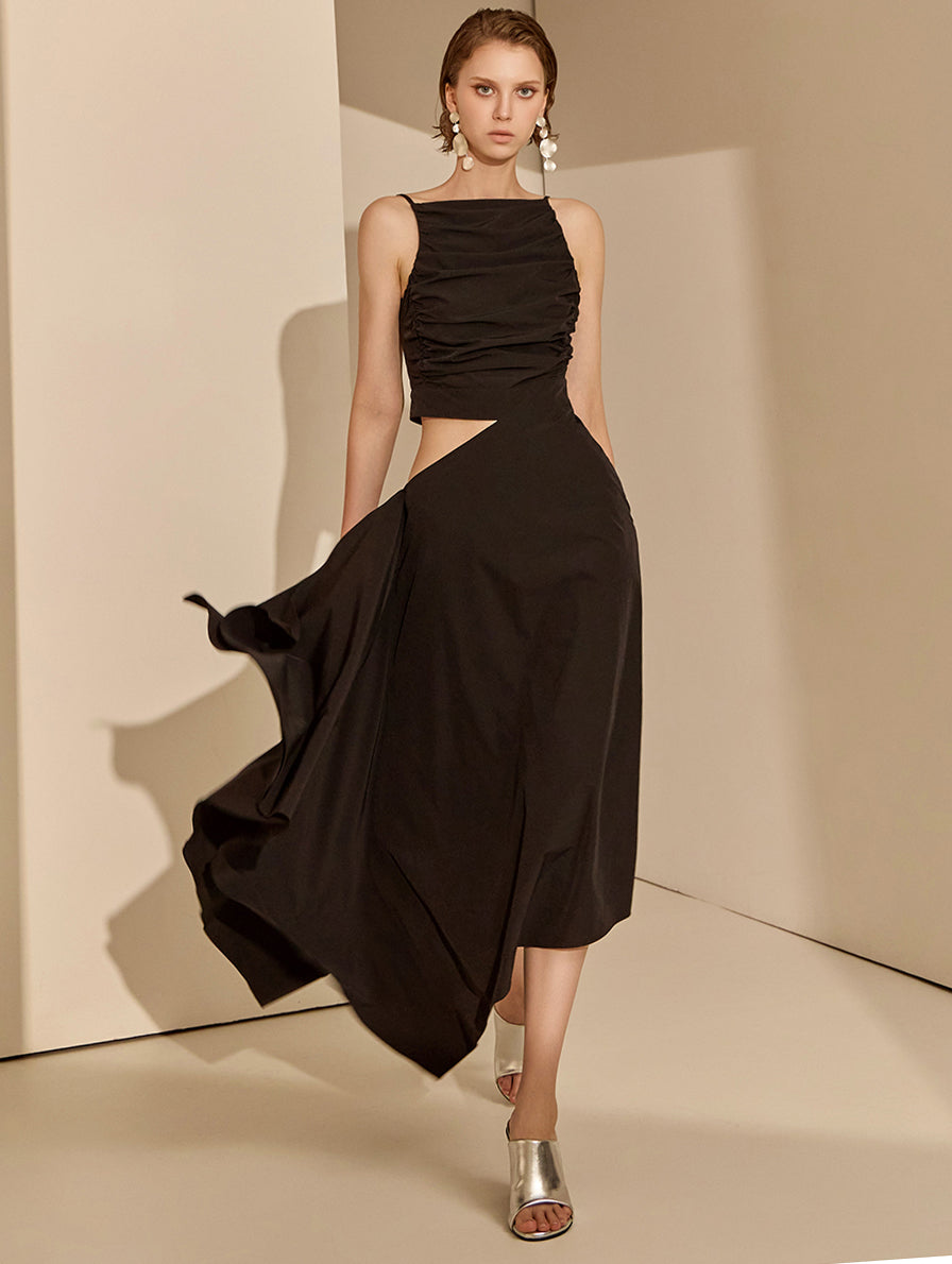 D9447 Cut-out Asymmetrical Dress