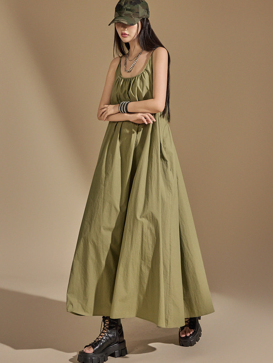 D5029 シャーリングドレス