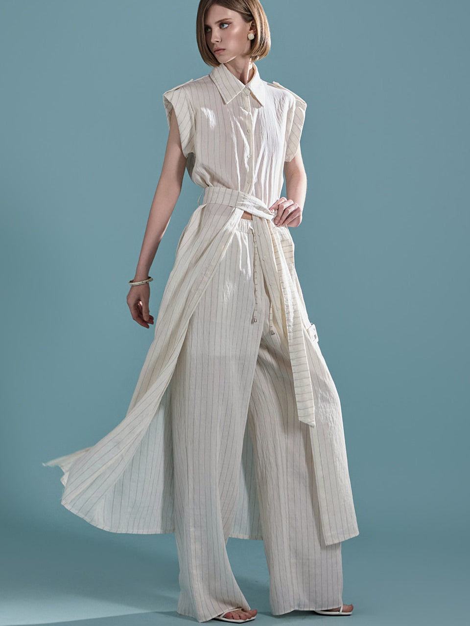 TP1877 衬衫配腰带和裤子套装