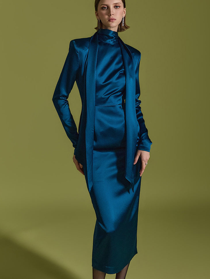 D9518 围巾连衣裙