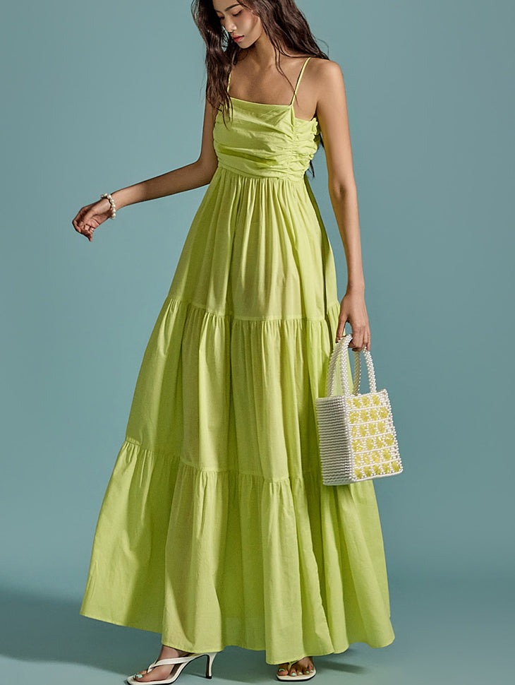 D5056 褶裥层叠连衣裙