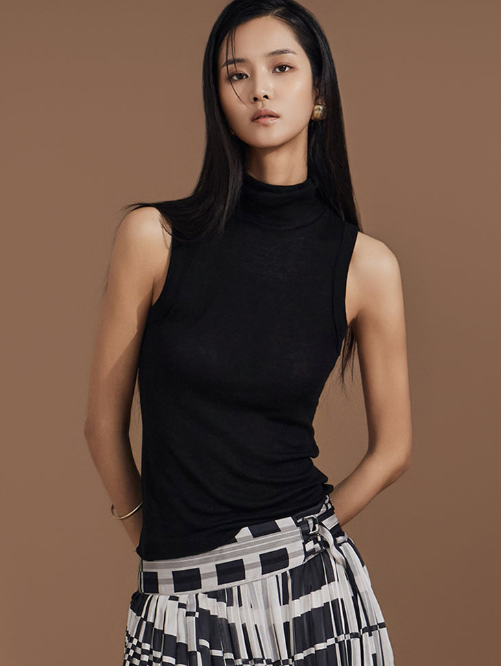 E3349 立领无袖清凉上衣