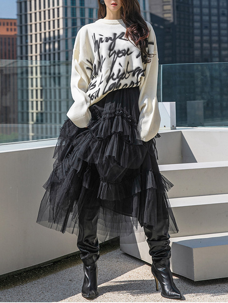 SK2211 Tiered Long Skirt