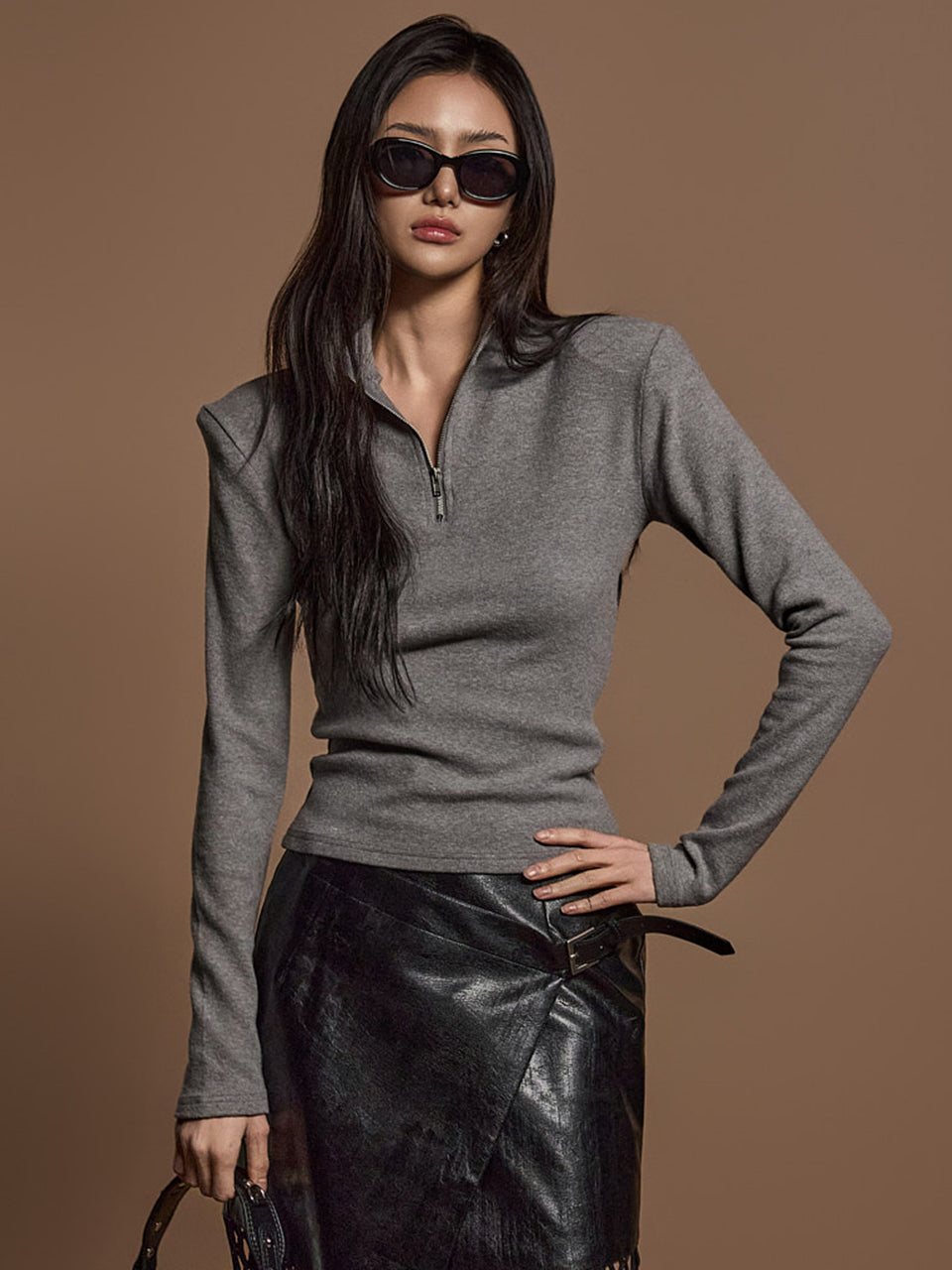 E3675 半拉链上衣