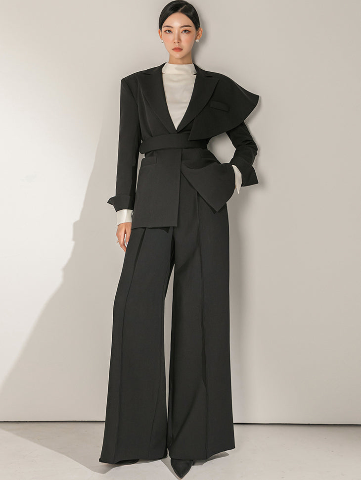 P9072 High Waist pintuck Slacks