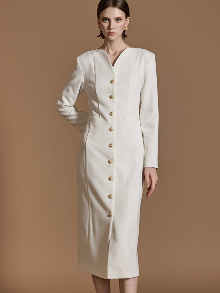 D5102 ゴールドボタンドレス