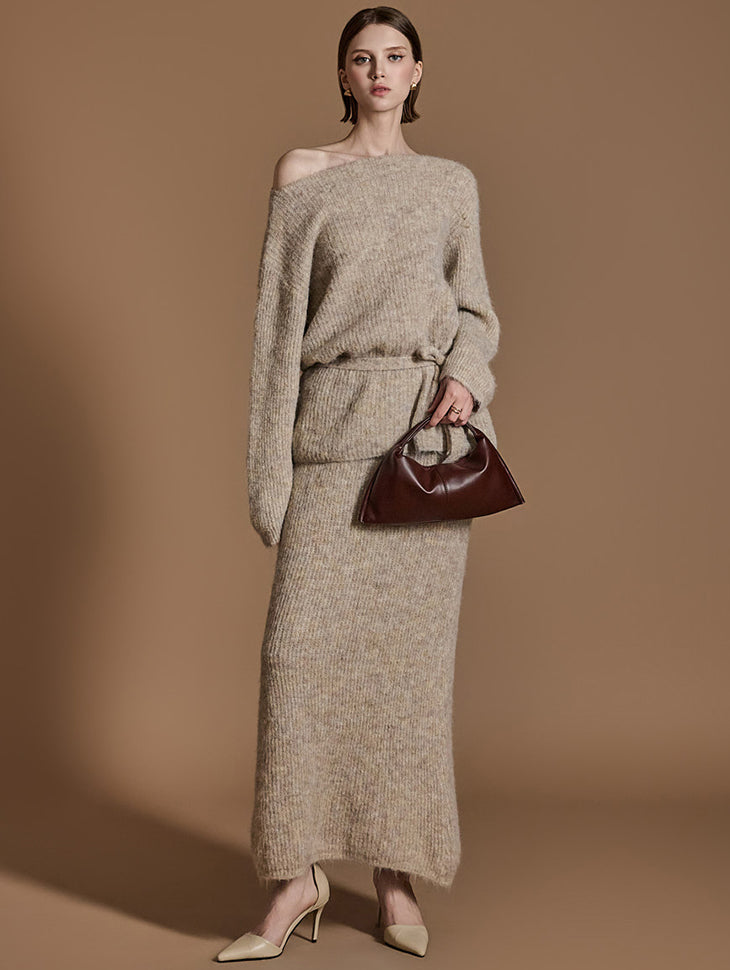 D5104 ニットツーピース ストラップ付き