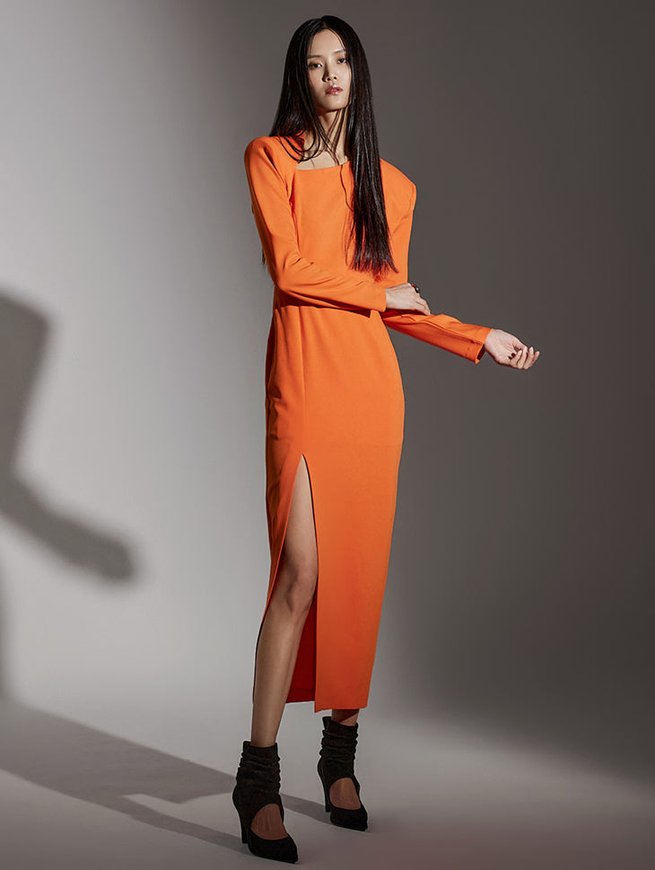 D9470 Asymmetrical Neckline Dress