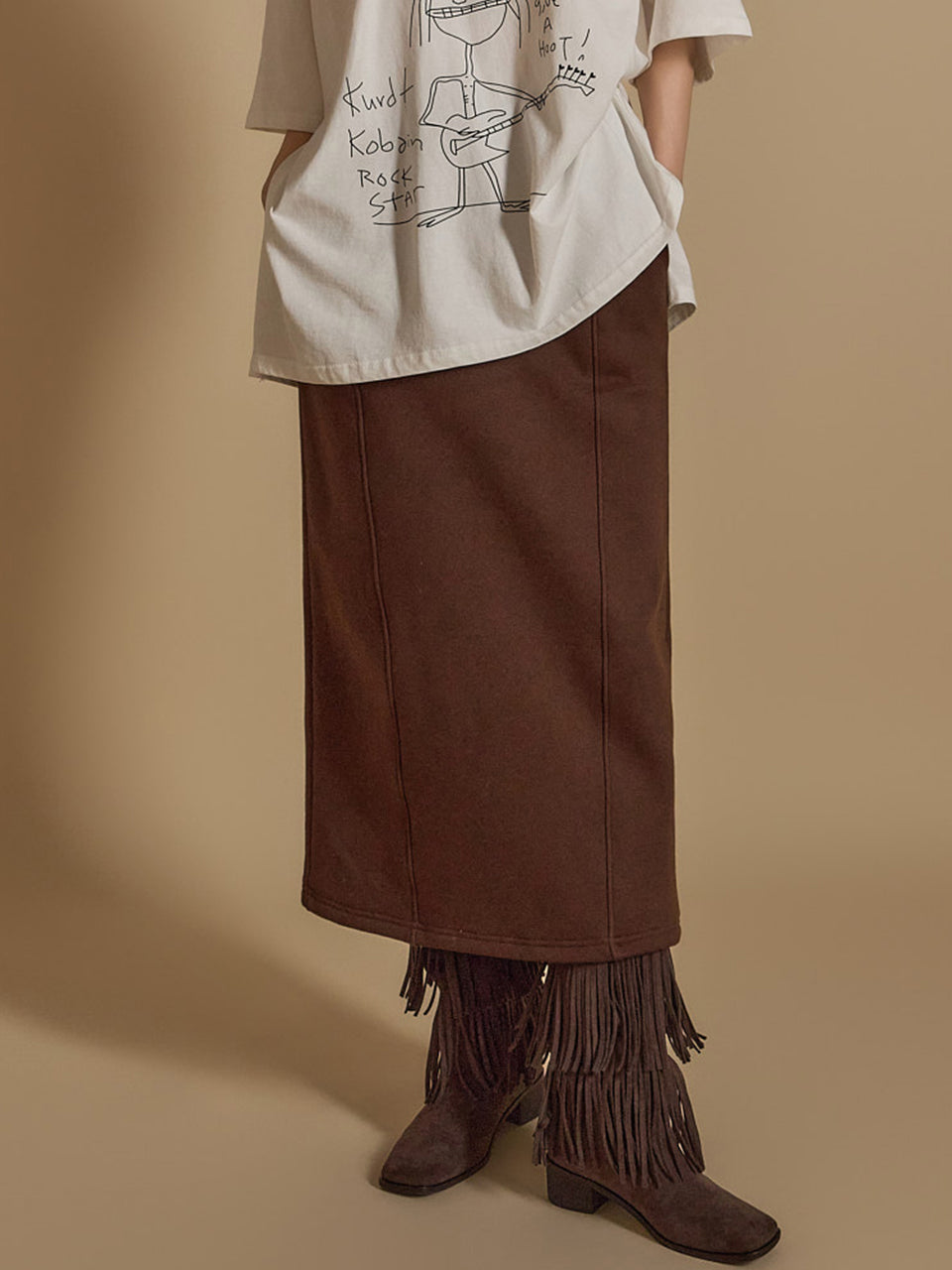 SK2898 フリース裏地ストリングスカート