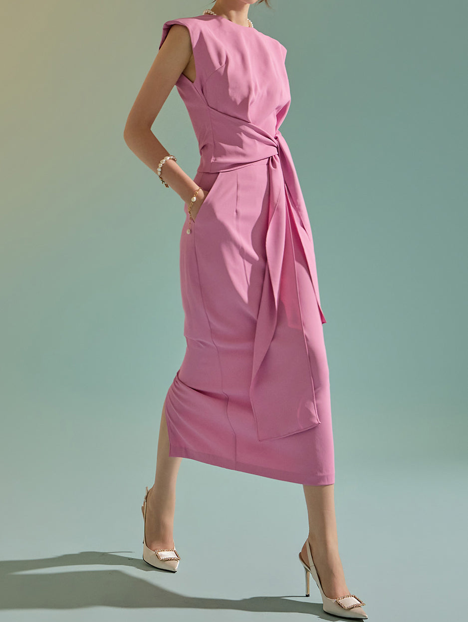 SK2515 High Waist Pintuck Midi Skirt