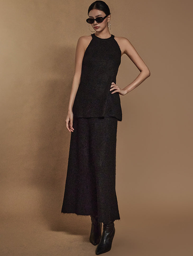 D5107 露背针织两件套