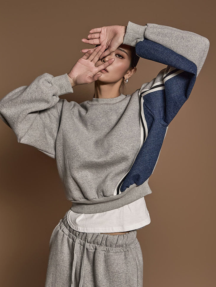 E3669 フリース裏地スウェットシャツ