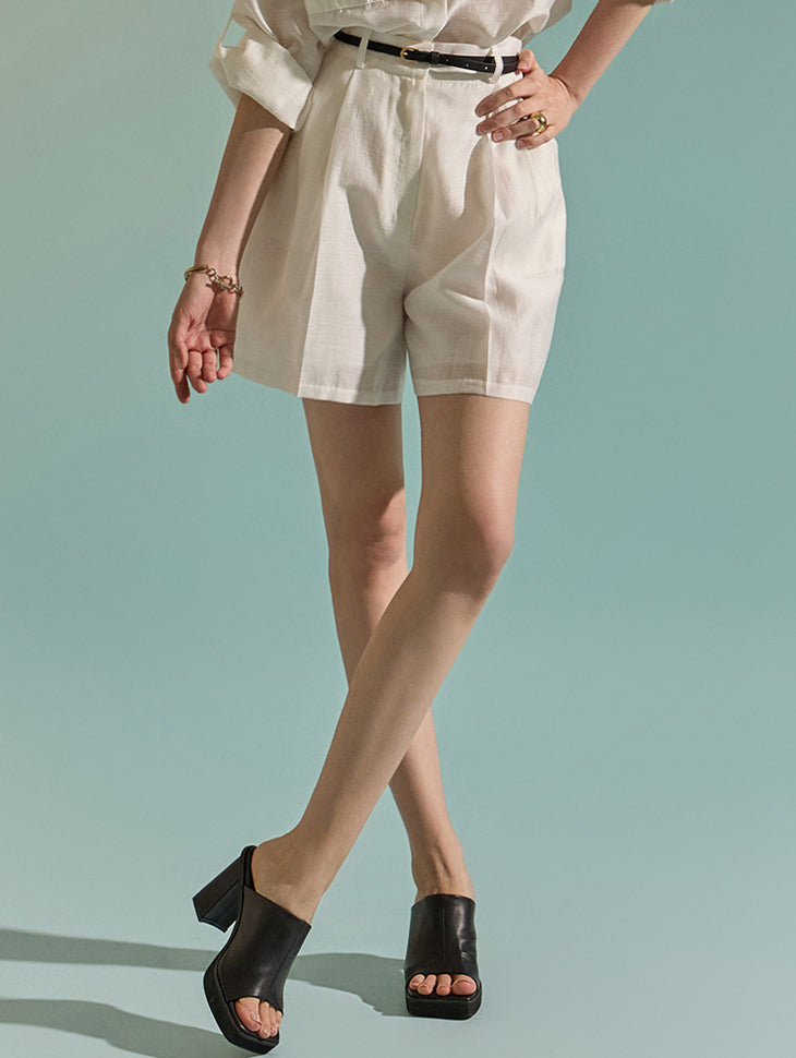 P2920 ベルト付きバミューダパンツ