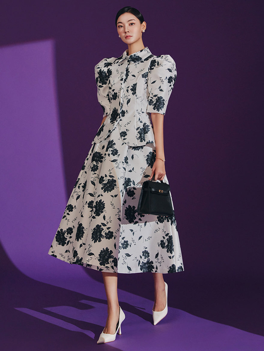 TP9126 Flower Puff Half Single Jacket Two-Piece