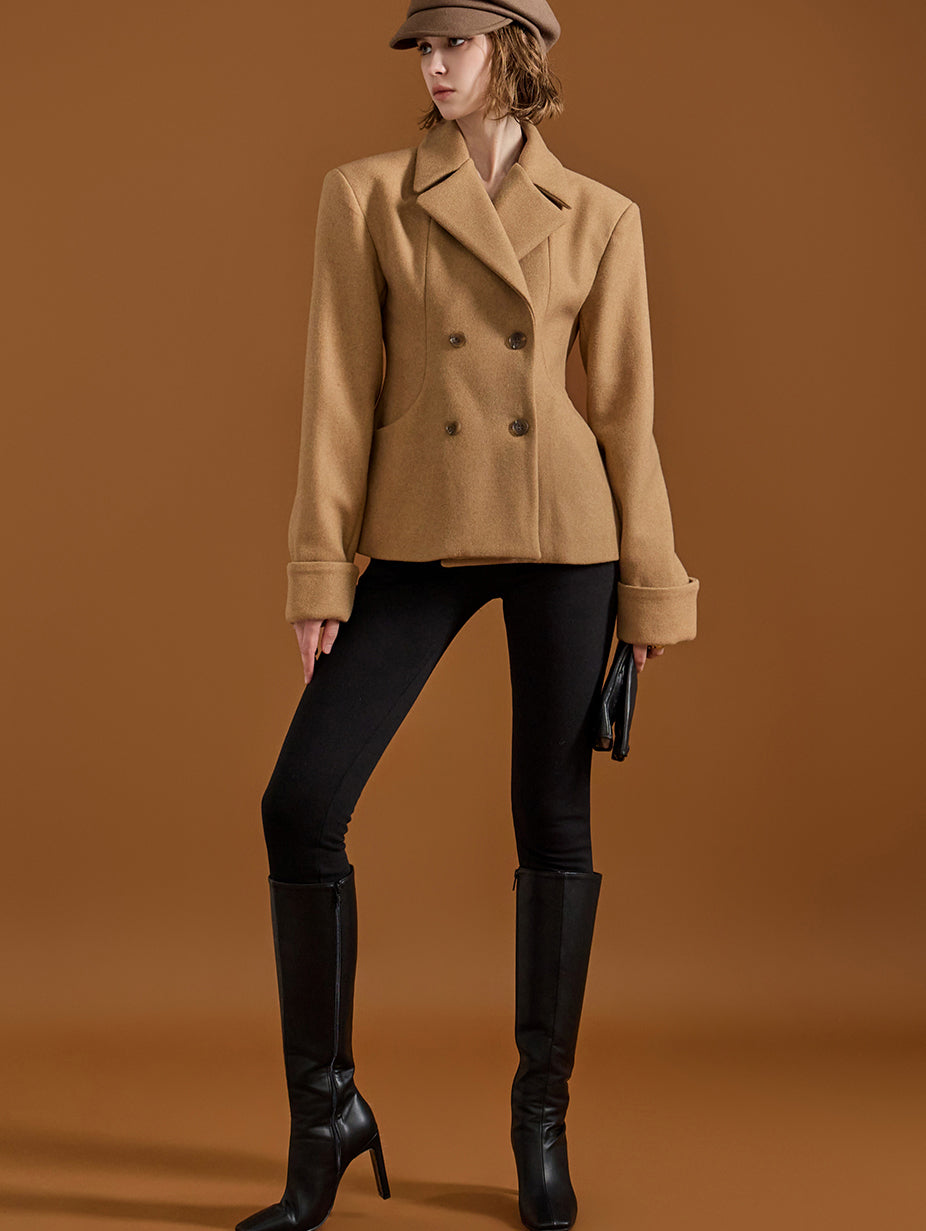 J2036 羊毛双扣大衣