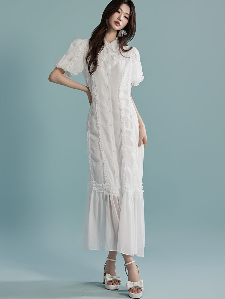 D4961 ベルト付きドレス