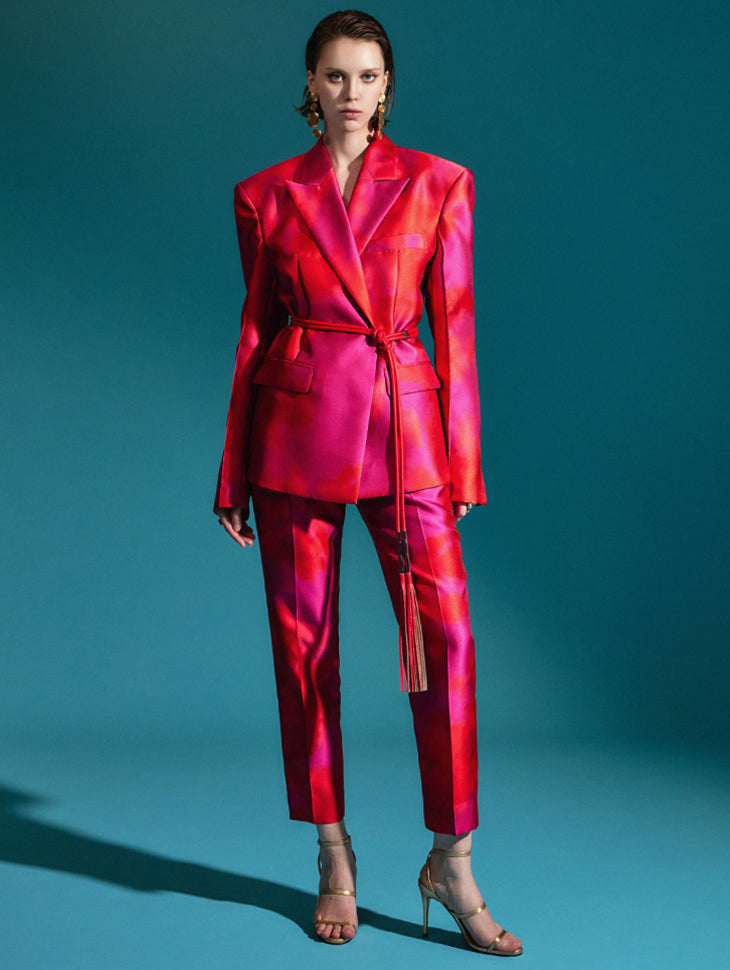 MBDTP012 水彩画配色ジャケットスーツセット(ベルトセット)