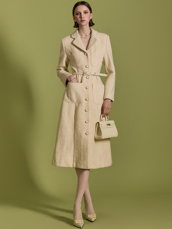 D5154 配腰带羊毛连衣裙