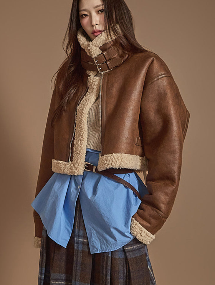 J2485 高领羊毛夹克