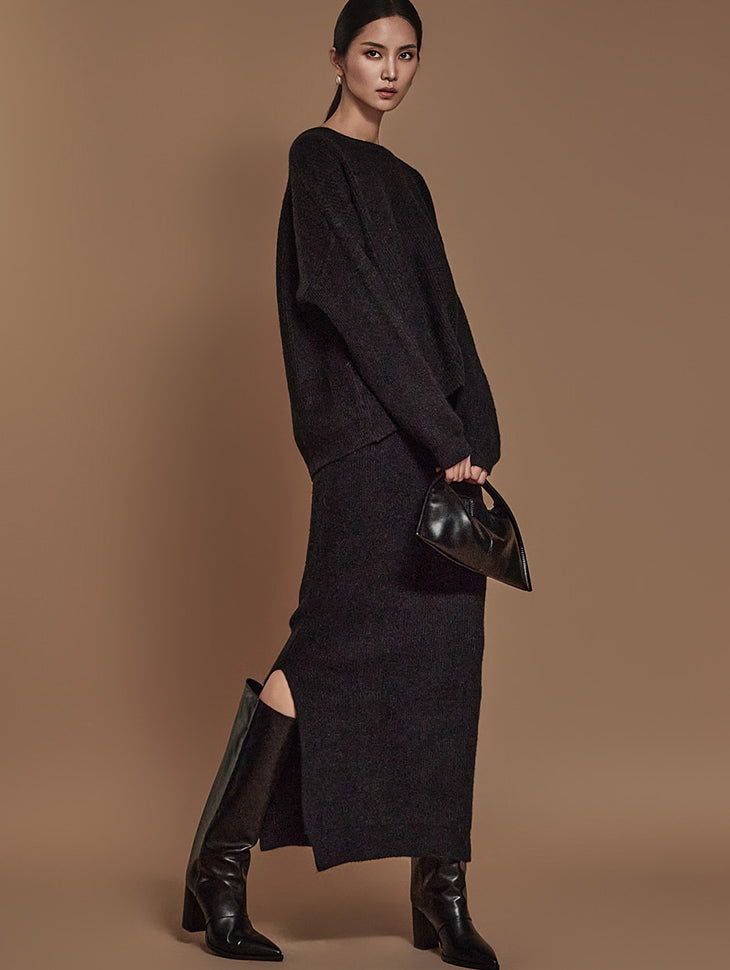 D5113 ニットウールツーピース